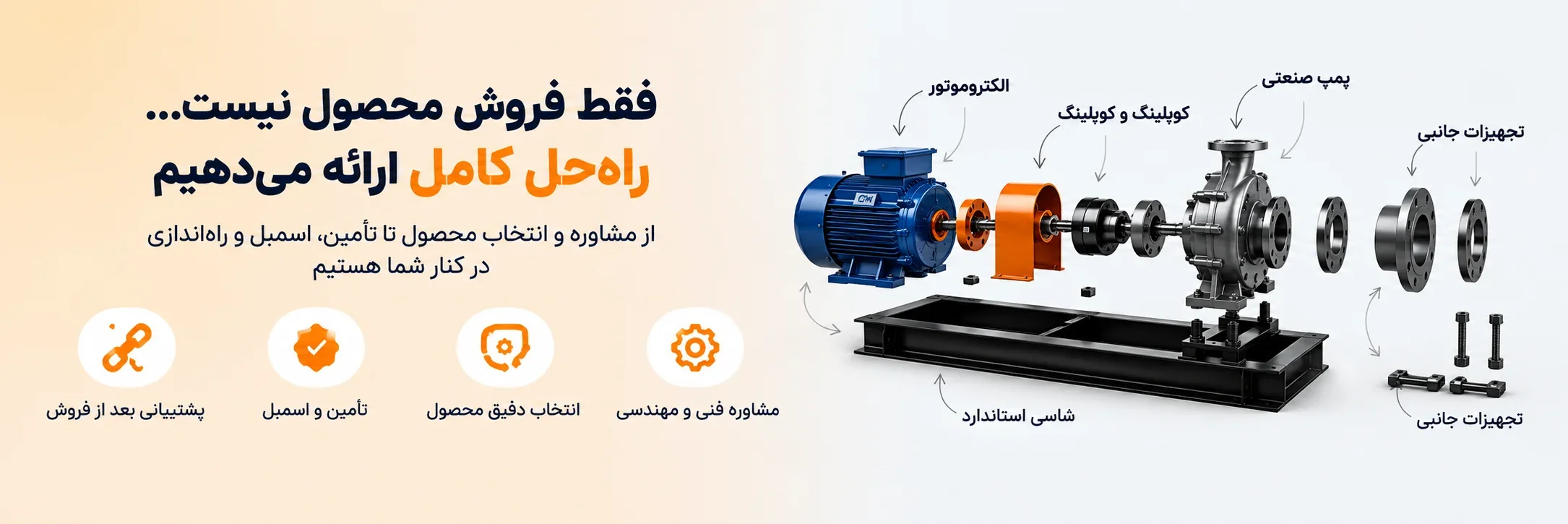 راه‌حل کامل امین فلو شامل انتخاب محصول، تأمین، اسمبل، شاسی کوپله و پشتیبانی فنی