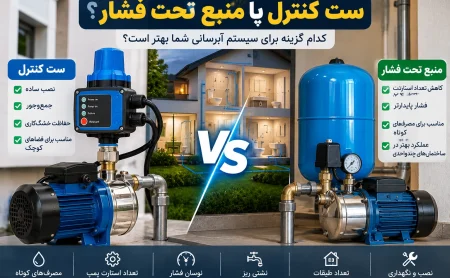 مقایسه ست کنترل و منبع تحت فشار برای انتخاب سیستم مناسب پمپ آب خانگی