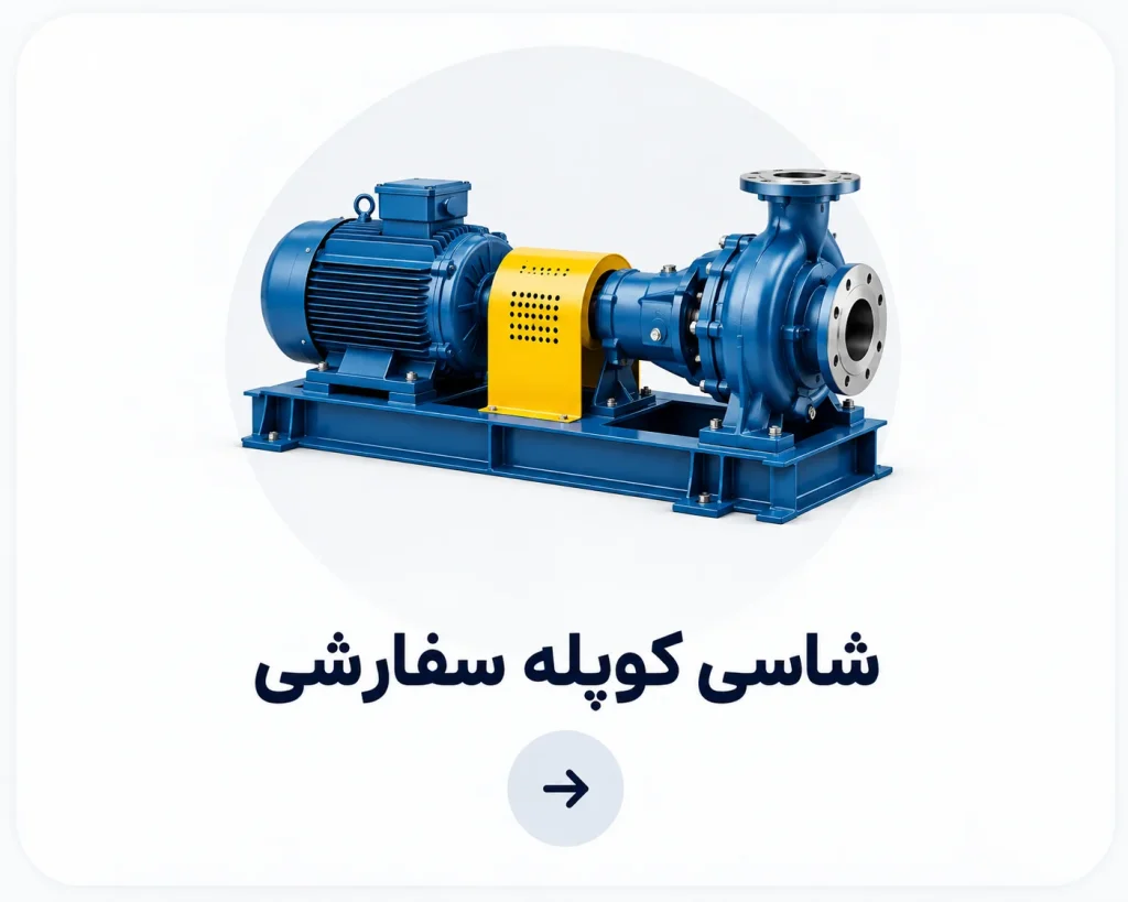 شاسی کوپله سفارشی پمپ و الکتروموتور برای طراحی، اسمبل و تست