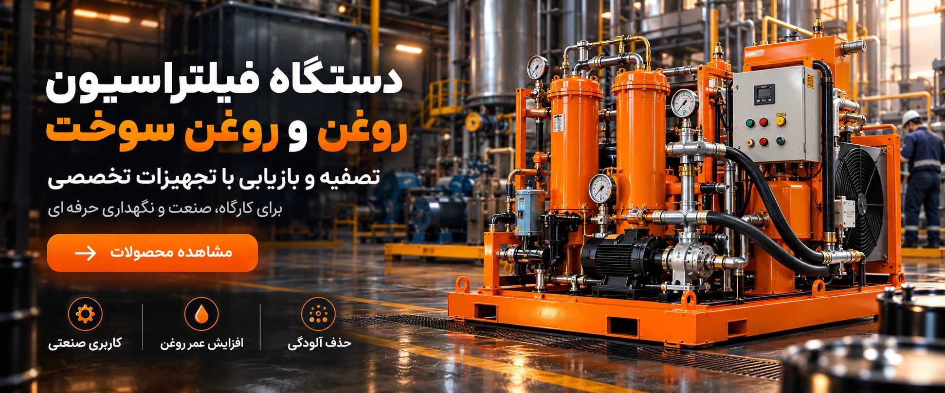 دستگاه فیلتراسیون روغن و روغن سوخت برای